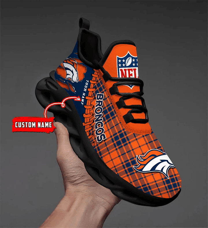 Denver Broncos Yezy Sneakers Back View