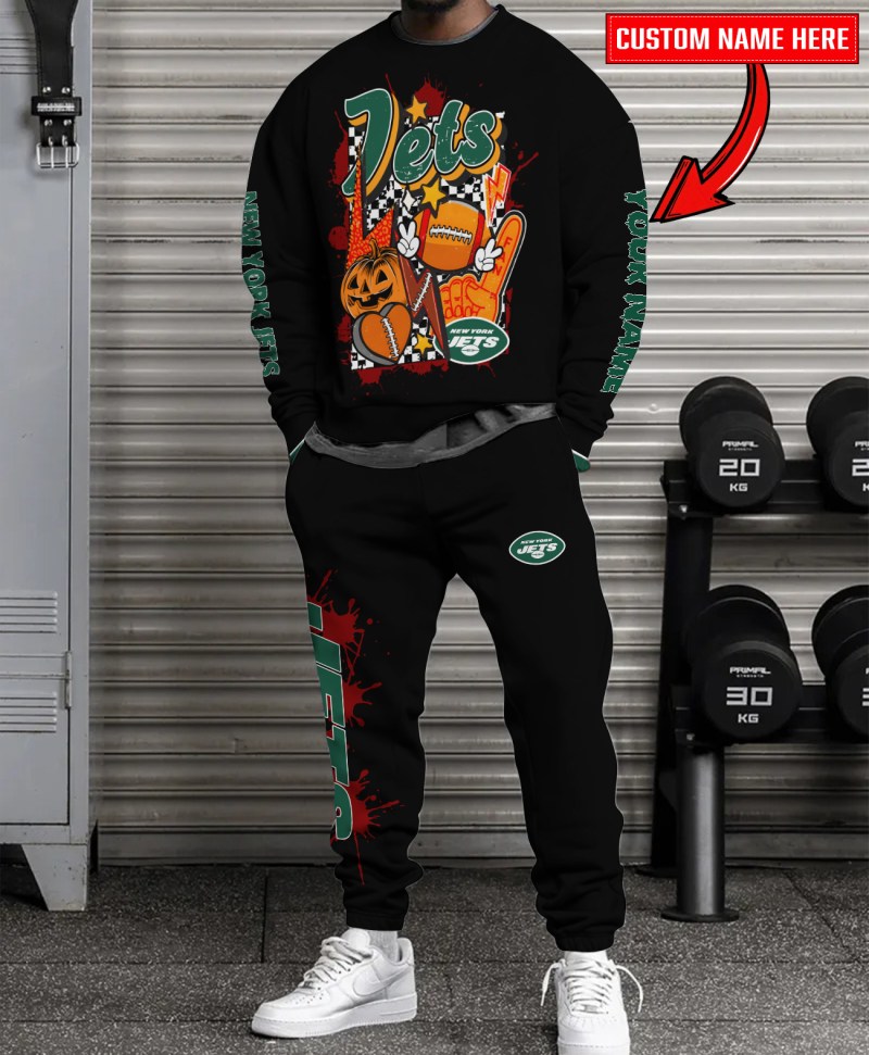 New York Jets Halloween Collection Sweatshirt and Sweatpants Set