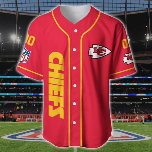Kansas City Chiefs Personalized Baseball Jersey