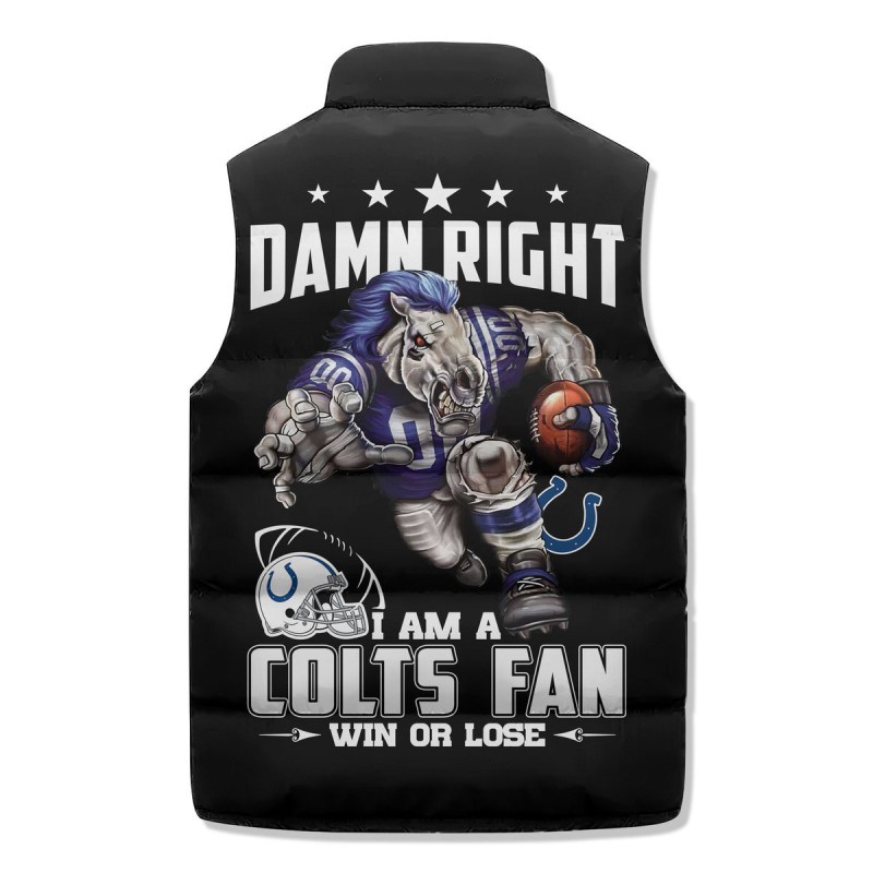 Back View of Indianapolis Colts Puffer Jacket