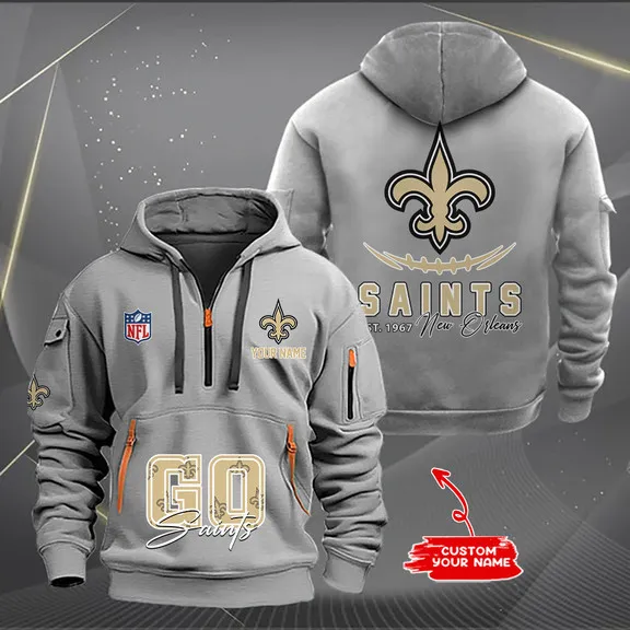 New Orleans Saints Quarter Zip Hoodie