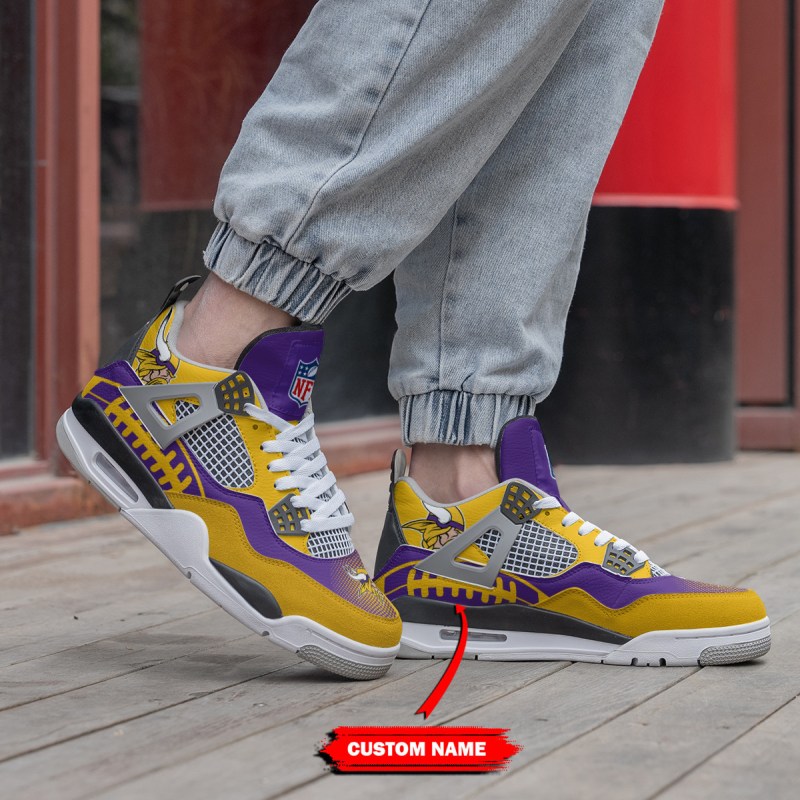 Minnesota Vikings Personalized AJ4 Sneaker
