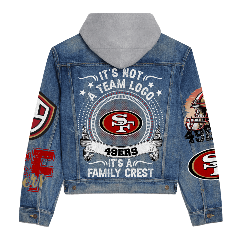 San Francisco 49ers Hooded Denim Jacket View 3
