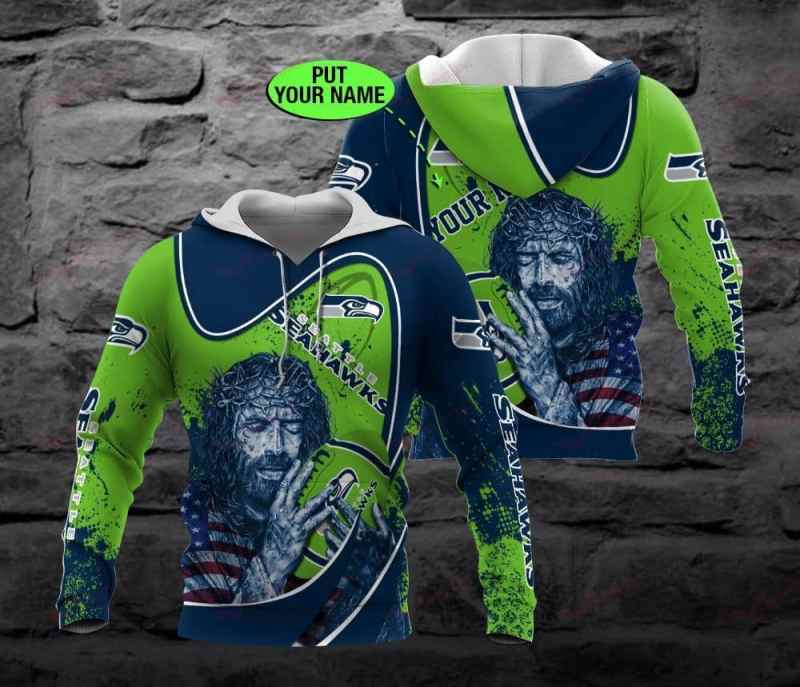 Seattle Seahawks Personalized All Over Printed Sweater