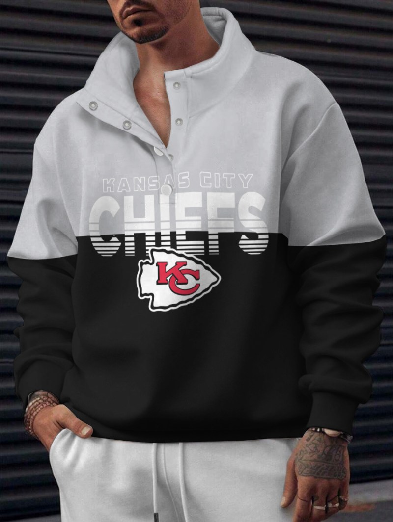 Kansas City Chiefs Casual Colorful Stand Collar Sweatshirt