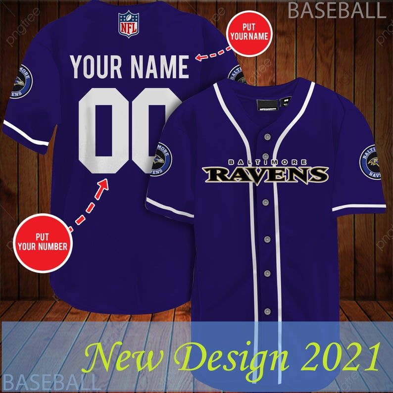 Personalized NFL Baltimore Ravens Baseball Jersey Shirt