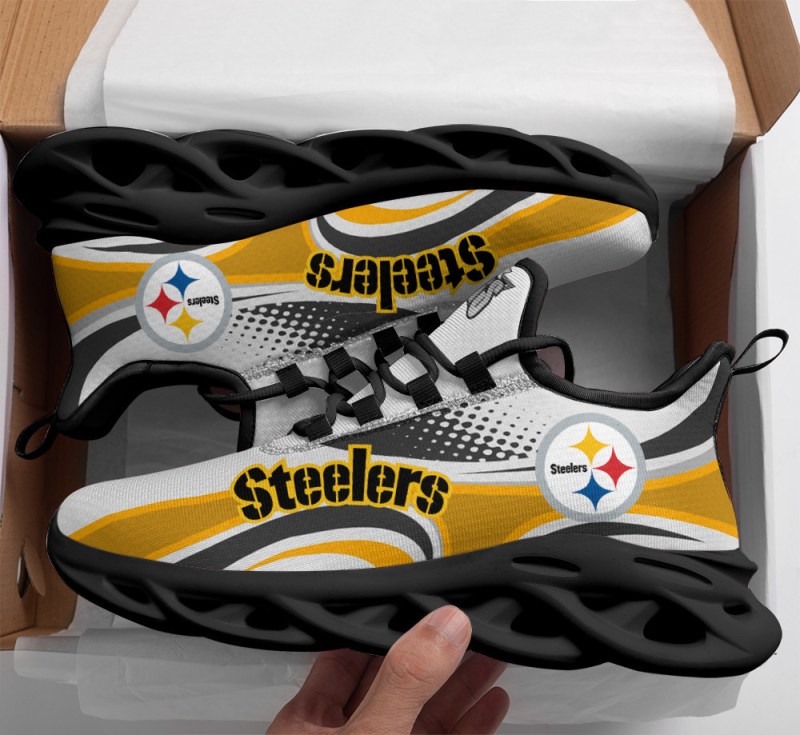 Pittsburgh Steelers Yezy Running Sneakers - Top View