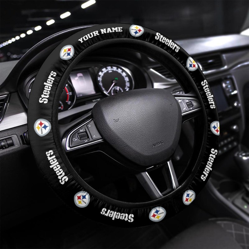 Pittsburgh Steelers Personalized Steering Wheel Cover