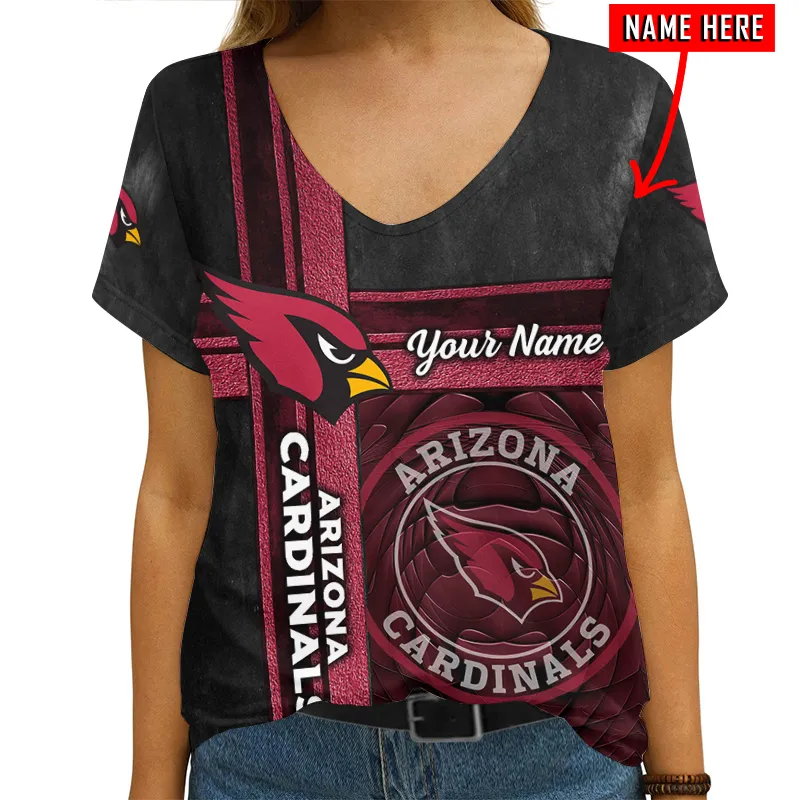 Arizona Cardinals Personalized V-neck T-shirt AGC68 - Back