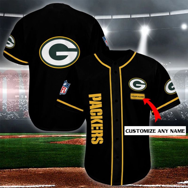 Green Bay Packers Personalized Baseball Jersey