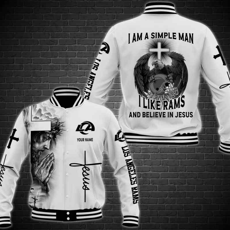 Los Angeles Rams Personalized Baseball Jacket