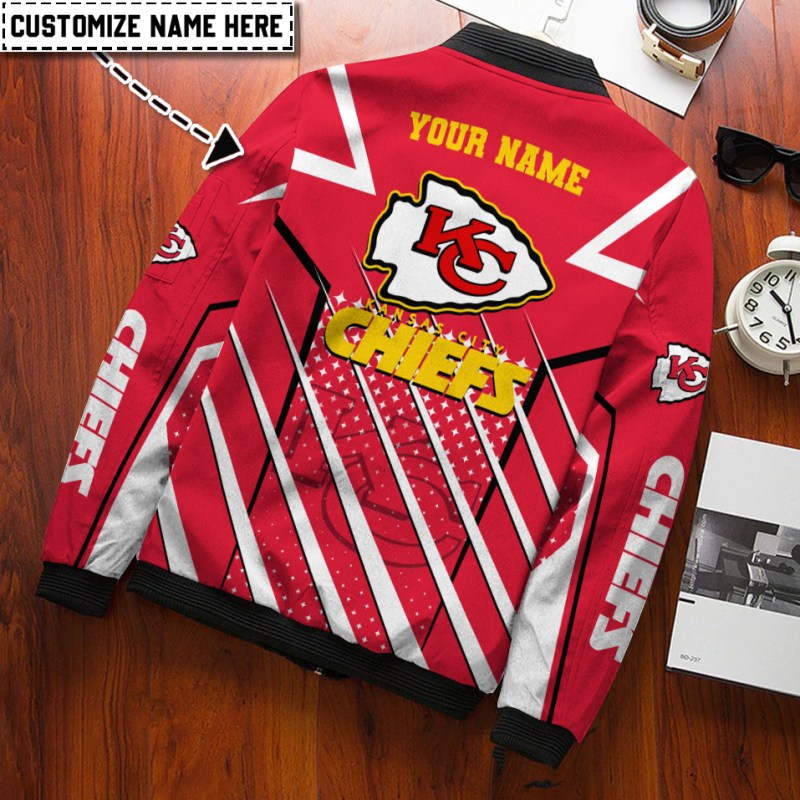 Kansas City Chiefs Personalized Bomber Jacket Side View