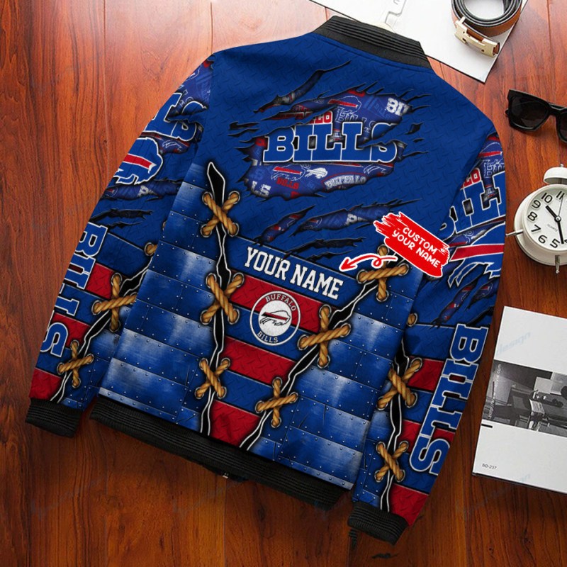 Buffalo Bills Personalized Bomber Jacket Side View