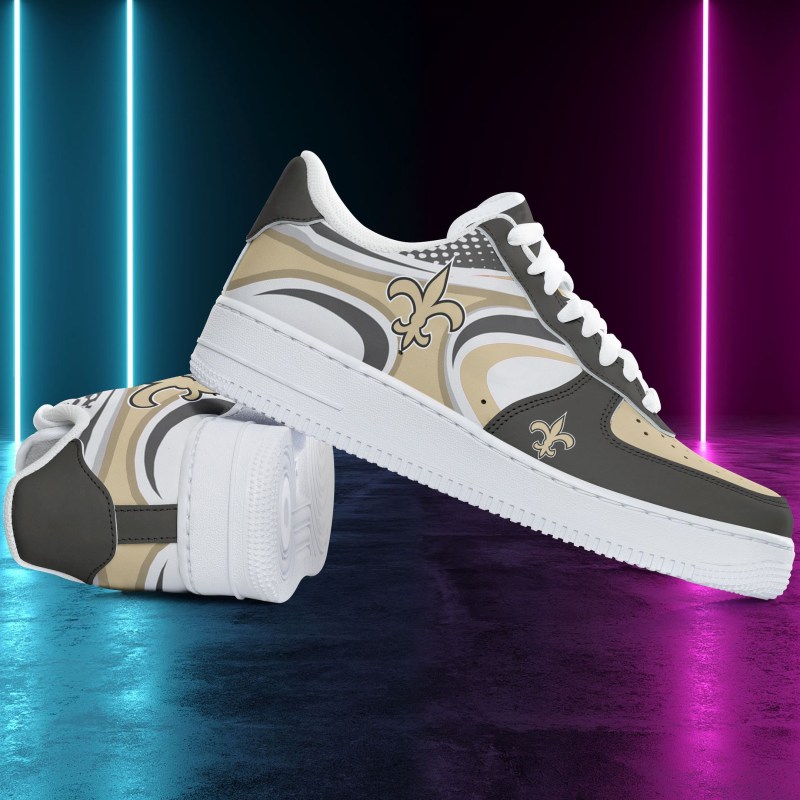 New Orleans Saints AF1 Shoes Side View