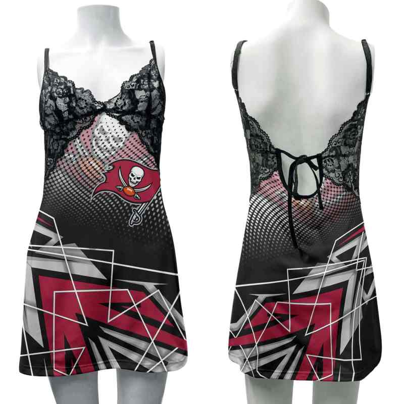 Tampa Bay Buccaneers Lace Back Strap Slip Dress 1