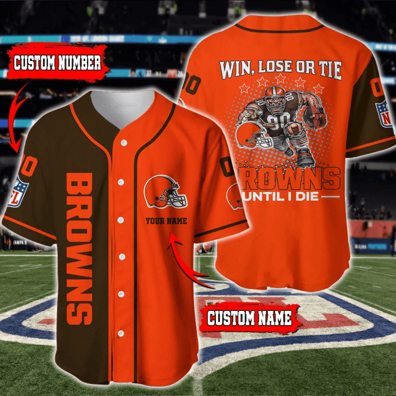 Cleveland Browns Personalized Baseball Jersey