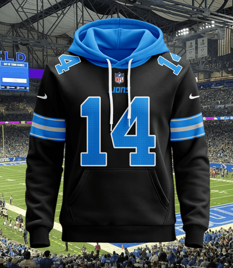 Detroit Lions Hoodie Fabric Close-Up