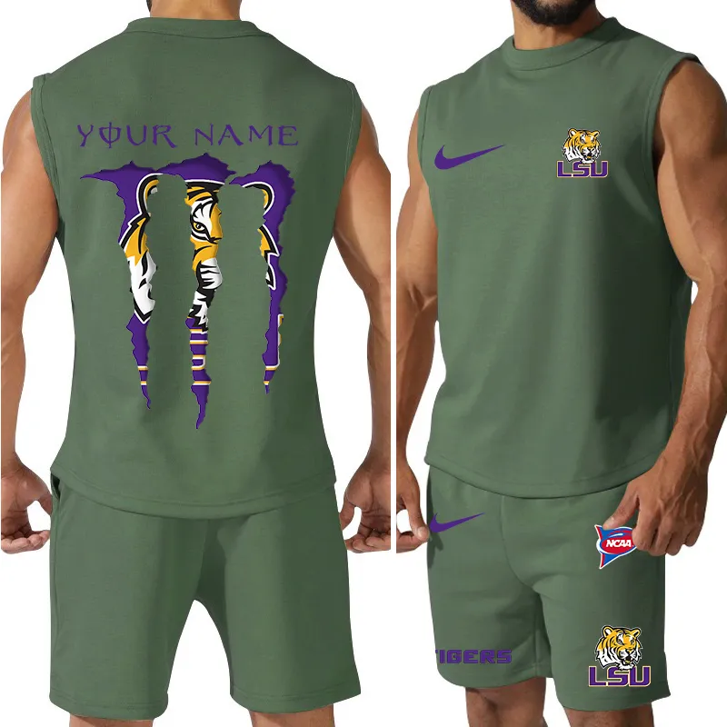LSU Tigers Tank Top and Shorts 4