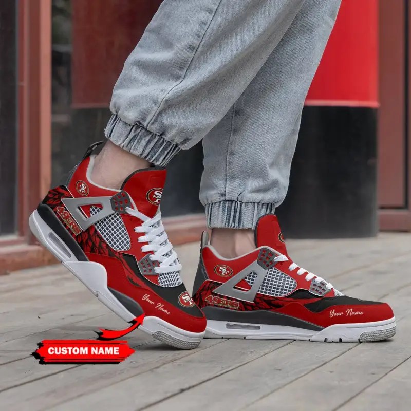 San Francisco 49ers Personalized AJ4 Sneaker