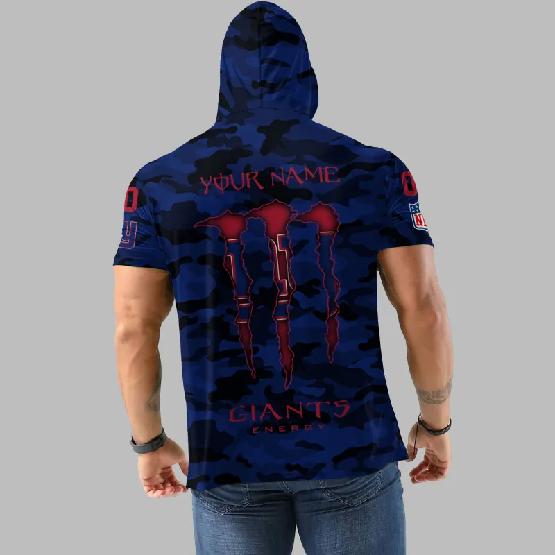 New York Giants Personalized Camo Hoodie Back View