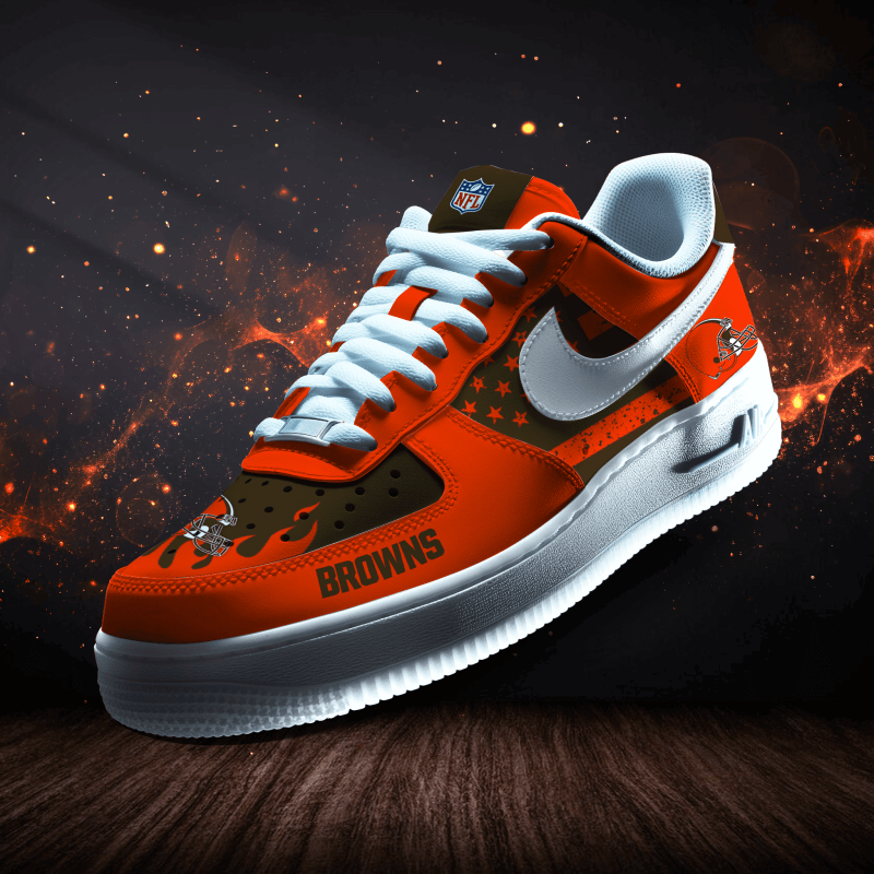 Cleveland Browns Personalized AF1-1 Logo Pattern Sneakers