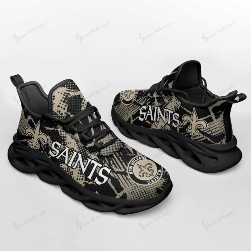 New Orleans Saints Yezy Running Sneakers - Angle View