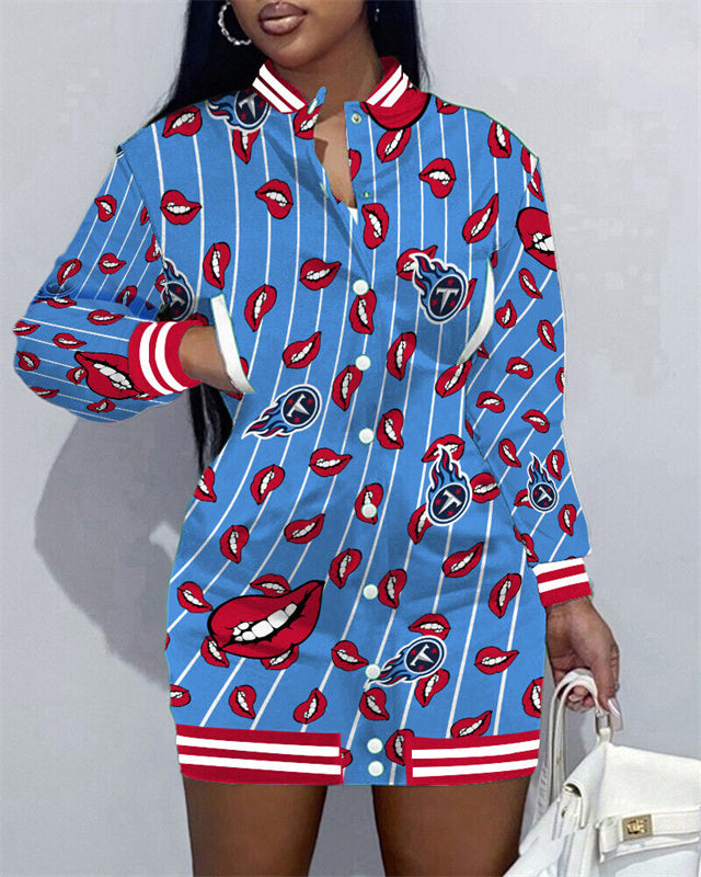 Tennessee Titans Women Button Down Jacket Dress