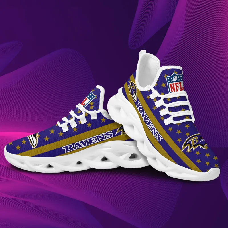 Baltimore Ravens Yezy Running Sneakers Back View