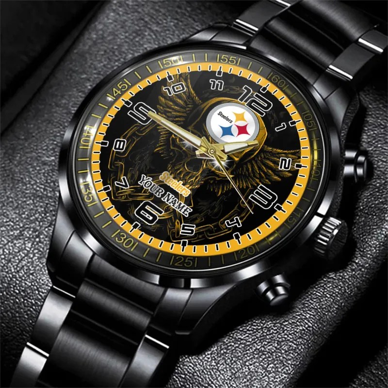 Pittsburgh Steelers Black Fashion Watch