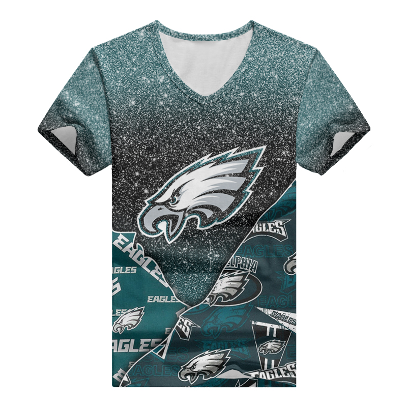 Philadelphia Eagles V-neck Women's T-shirt - Image 3