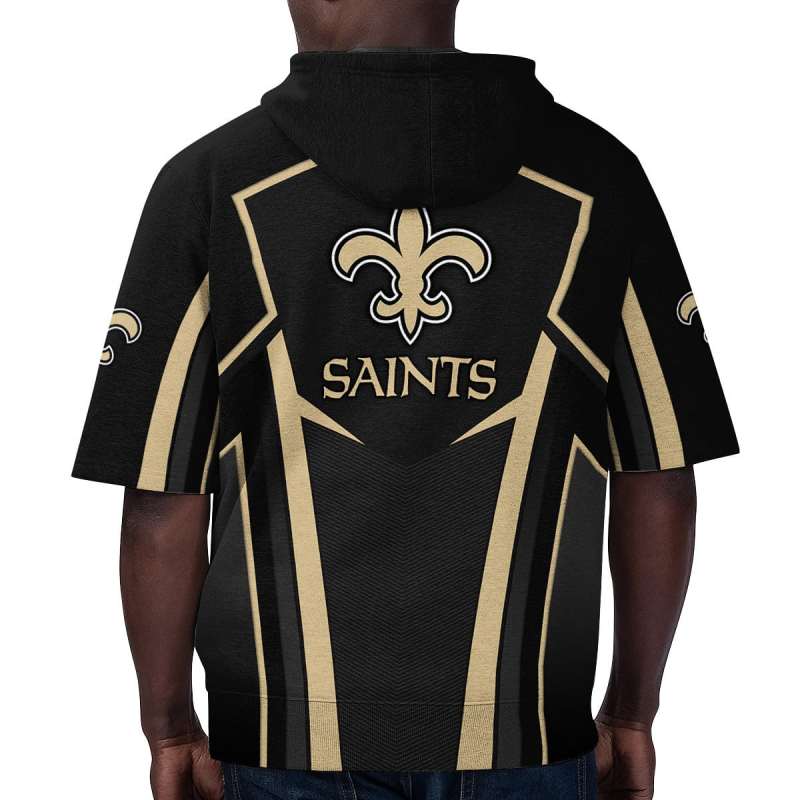 New Orleans Saints Short Sleeve Hoodie Back View
