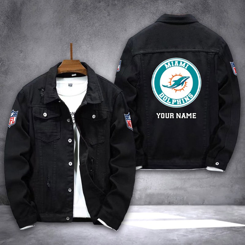 Miami Dolphins Denim Jacket - Back View