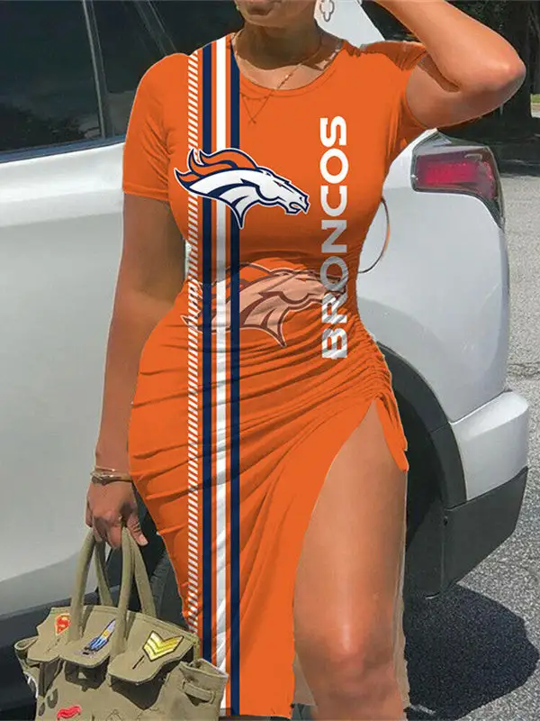 Denver Broncos Slit Bodycon Dress