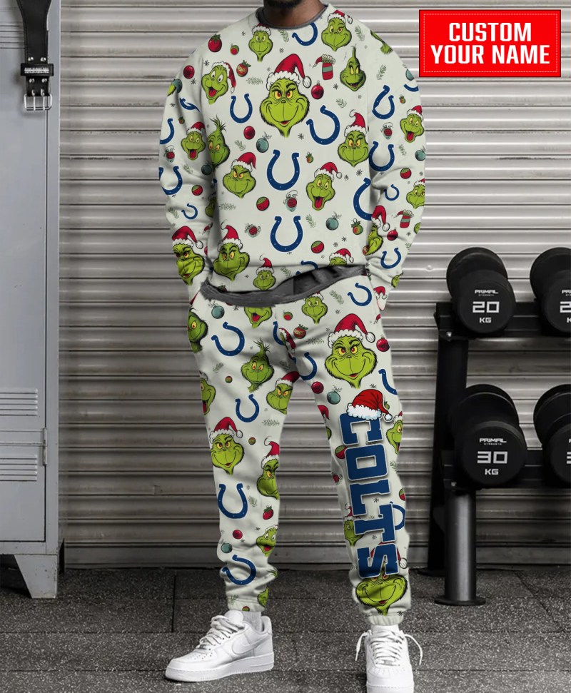 Indianapolis Colts Christmas Pattern Sweatsuit - MKM