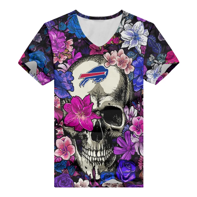 Buffalo Bills V-neck Women T-shirt Side View