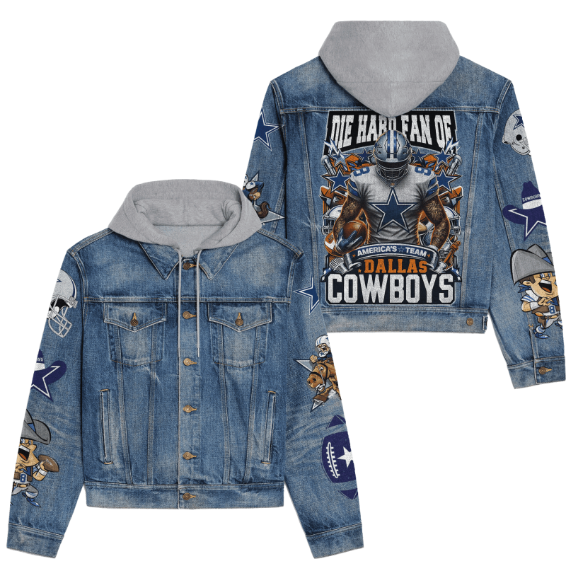 Dallas Cowboys Premium Hooded Denim Jacket Image 1
