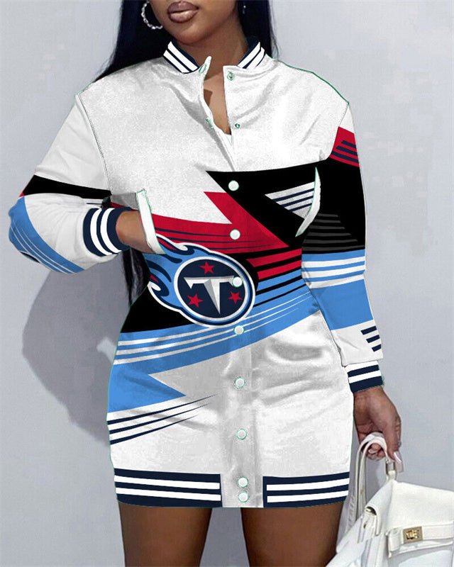 Tennessee Titans Women Button Down Jacket Dress