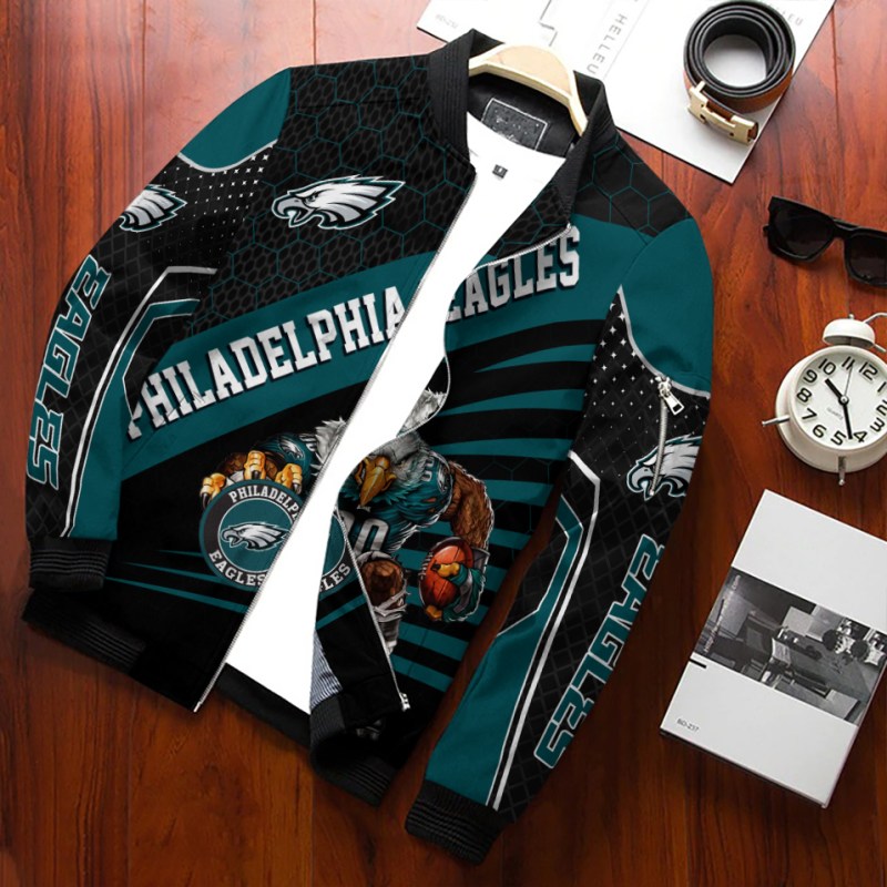 Philadelphia Eagles Bomber Jacket Side View