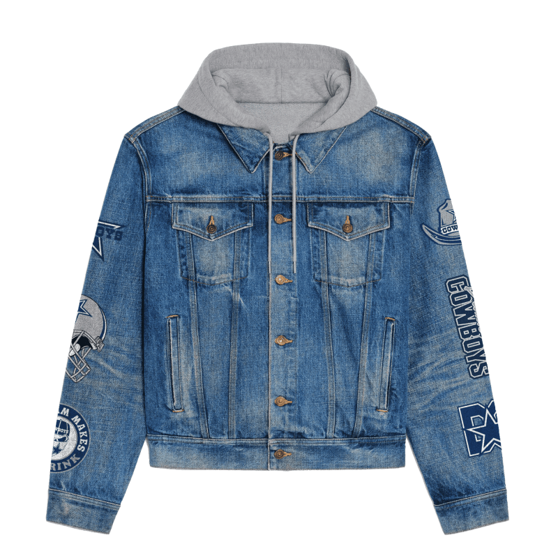 Dallas Cowboys Hooded Denim Jacket Side View