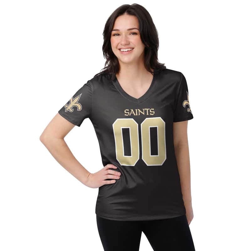 Custom New Orleans Saints V-Neck Women T-Shirt