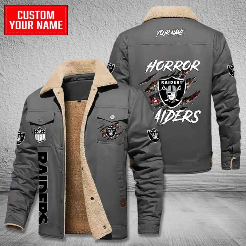 Las Vegas Raiders Bomber Jacket Gray
