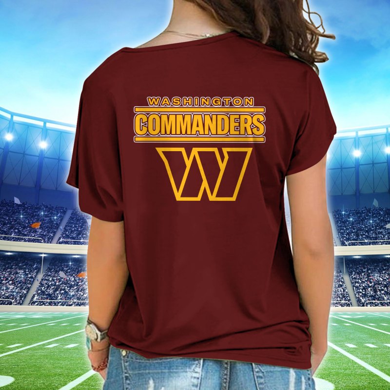 Washington Commanders Women's One Shoulder Shirt - Back View