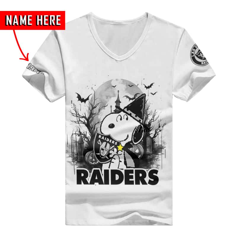 Las Vegas Raiders Personalized V-neck Women T-shirt - Front View