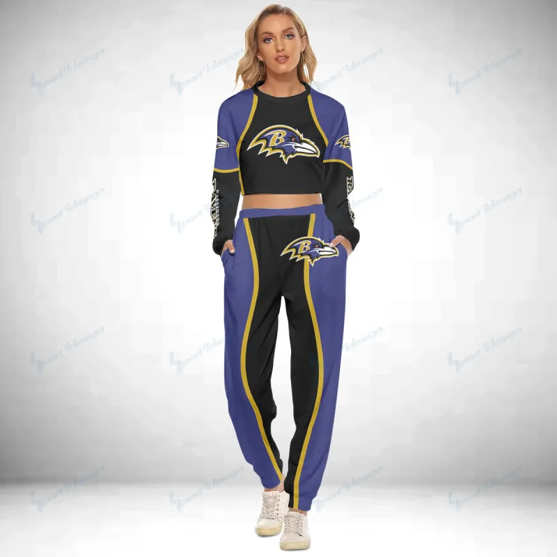 Baltimore Ravens Crop Sweatshirt Suit Side View