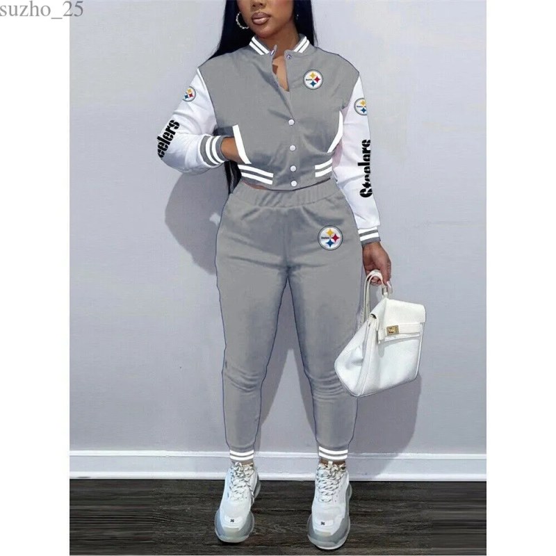 Pittsburgh Steelers Women's Varsity Jacket & Cropped Tracksuit