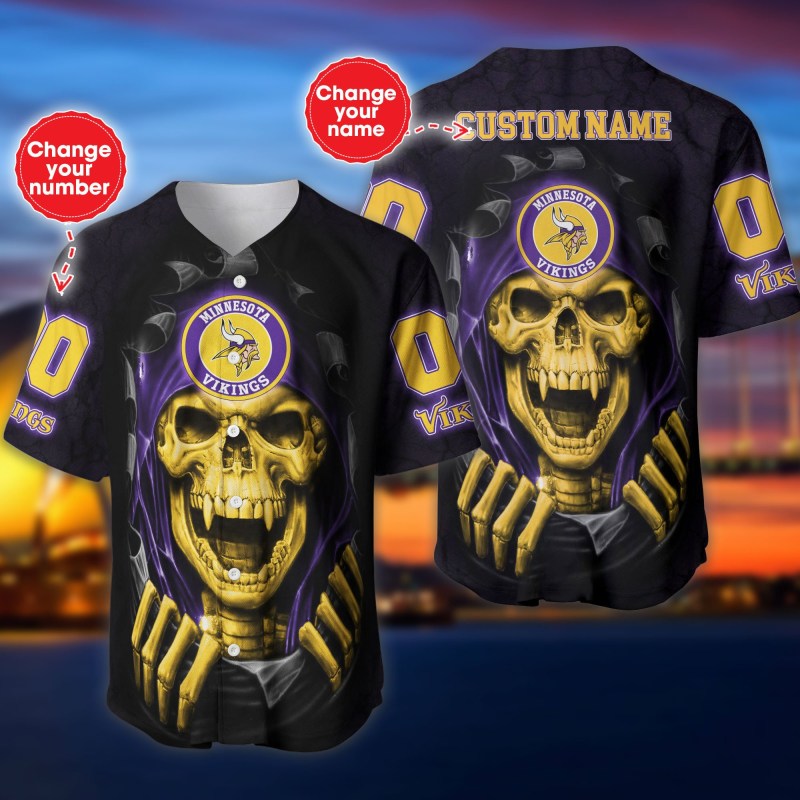Personalized Minnesota Vikings Baseball Jersey