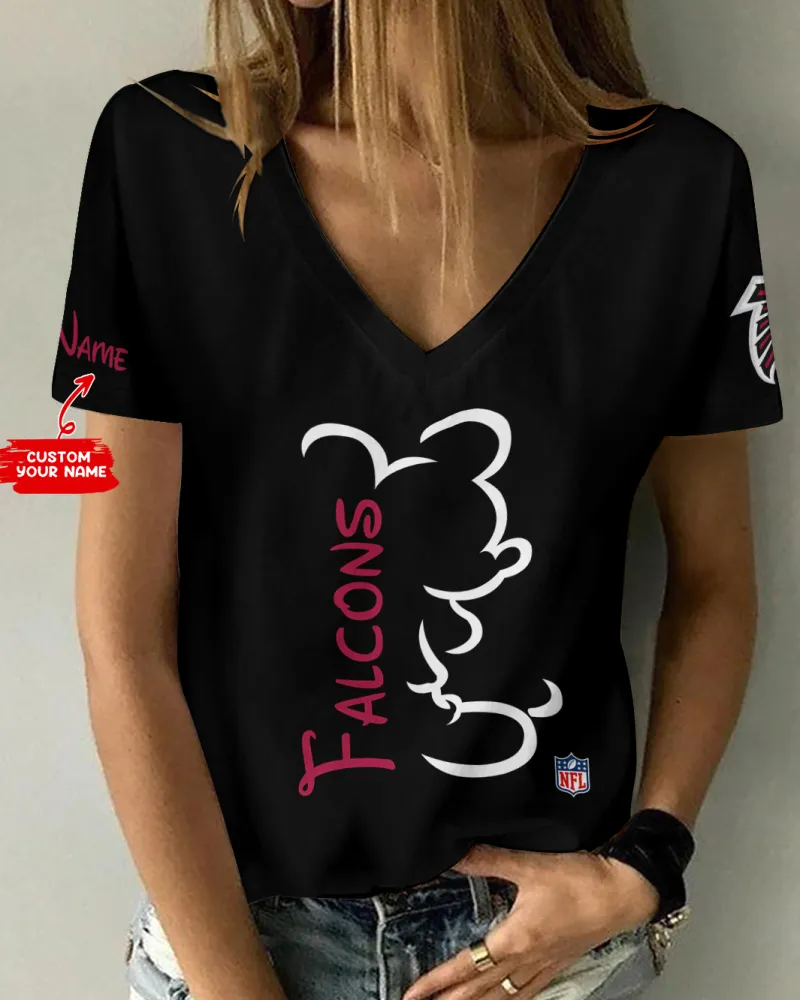 Atlanta Falcons Personalized V-neck T-shirt