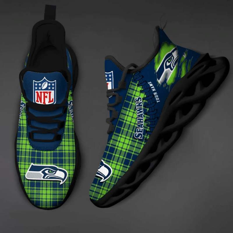 Seattle Seahawks Personalized Sneakers Close-Up