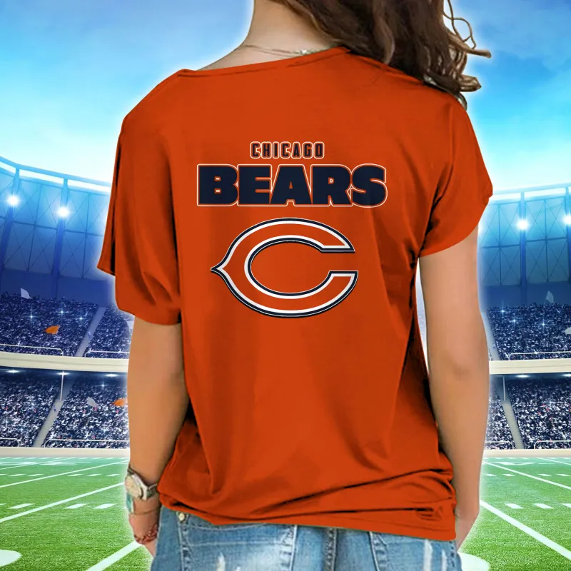 Chicago Bears Women's One Shoulder Shirt Back View