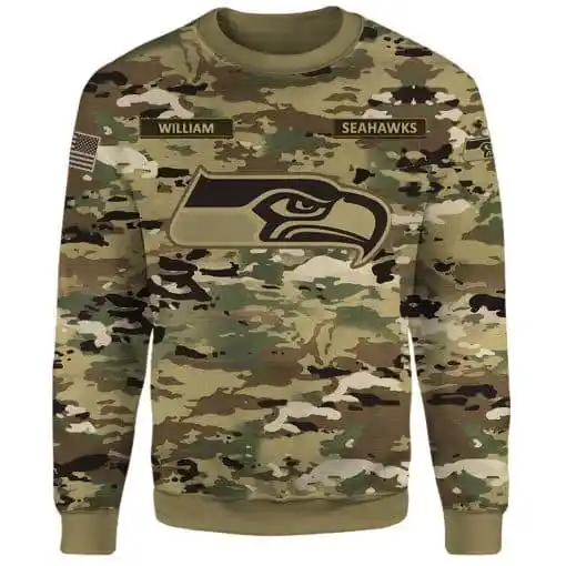 Seattle Seahawks Personalized All Over Printed Sweater